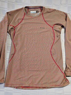 COLUMBIA SPORTSWEAR OMNI-HEAT LONG SLEEVE WOMEN'S SHIRT SIZE LARGE PINK ORANGE